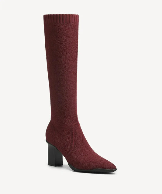 BelleVoyage Block Pointed Toe Heeled High Boot