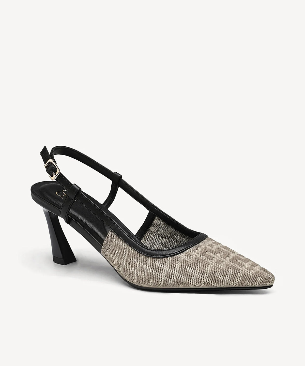 Minimalist Weave Pointed Toe Heeled Slingback