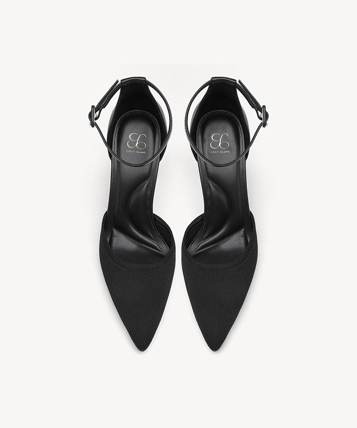 Bicolor Strapped Pointed Toe Stiletto Pump