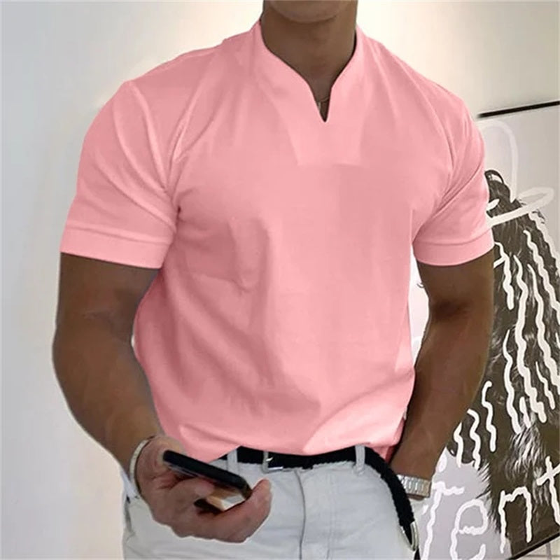 Camiseta de hombre de manga corta y cuello en V