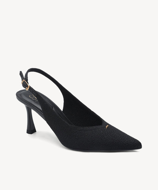 Contour V-Luxe Pointed Toe Heeled Slingback
