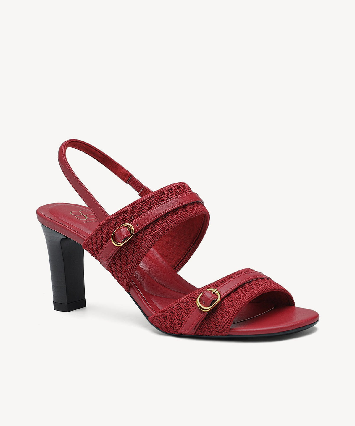 SteadyWeave Block Heeled Double Strap Sandal