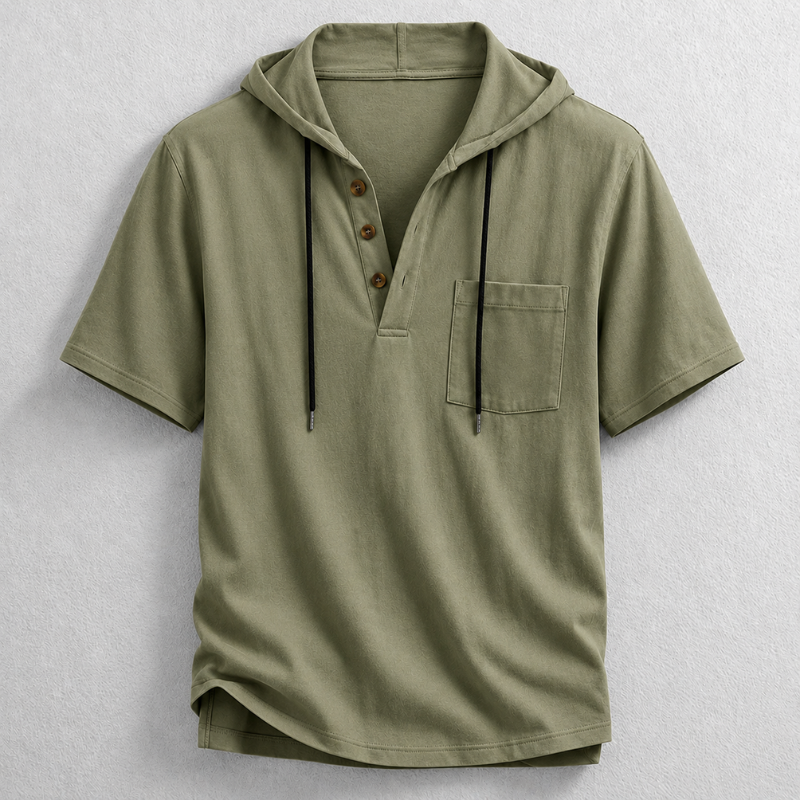 Camisa Henley Hudson con capucha