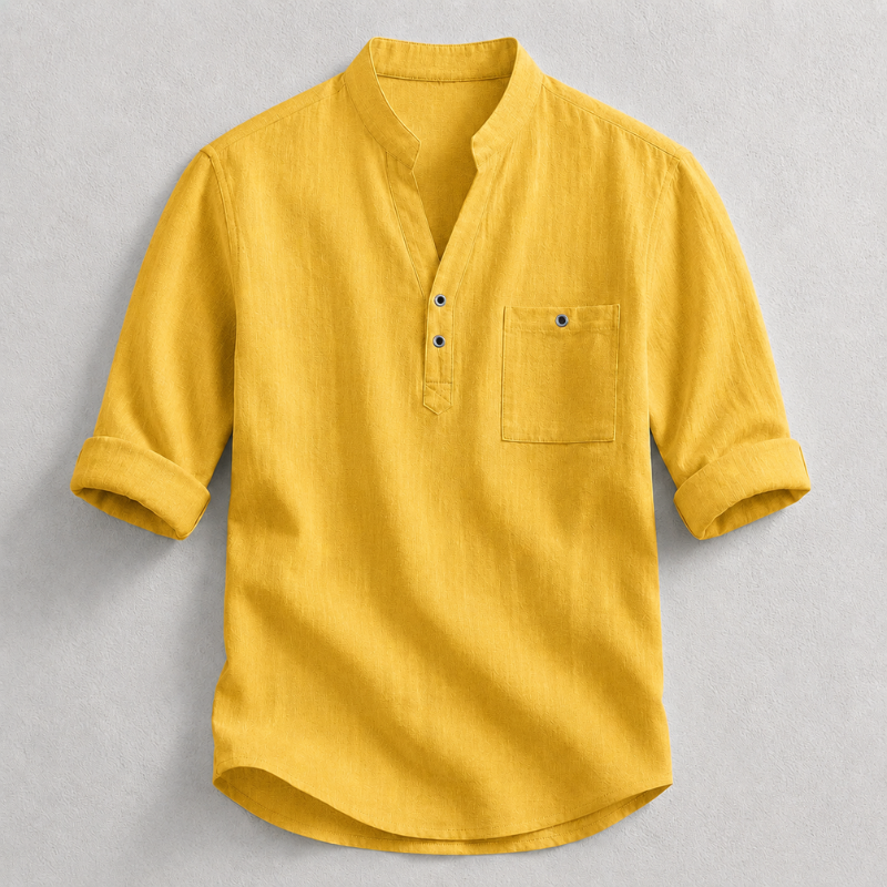 Camisa Henley Marcus de algodón y lino