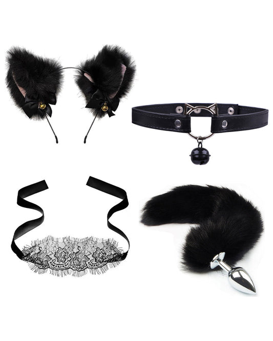Set de Accesorios de Disfraz con Collar de Cascabel, Cola y Tocado