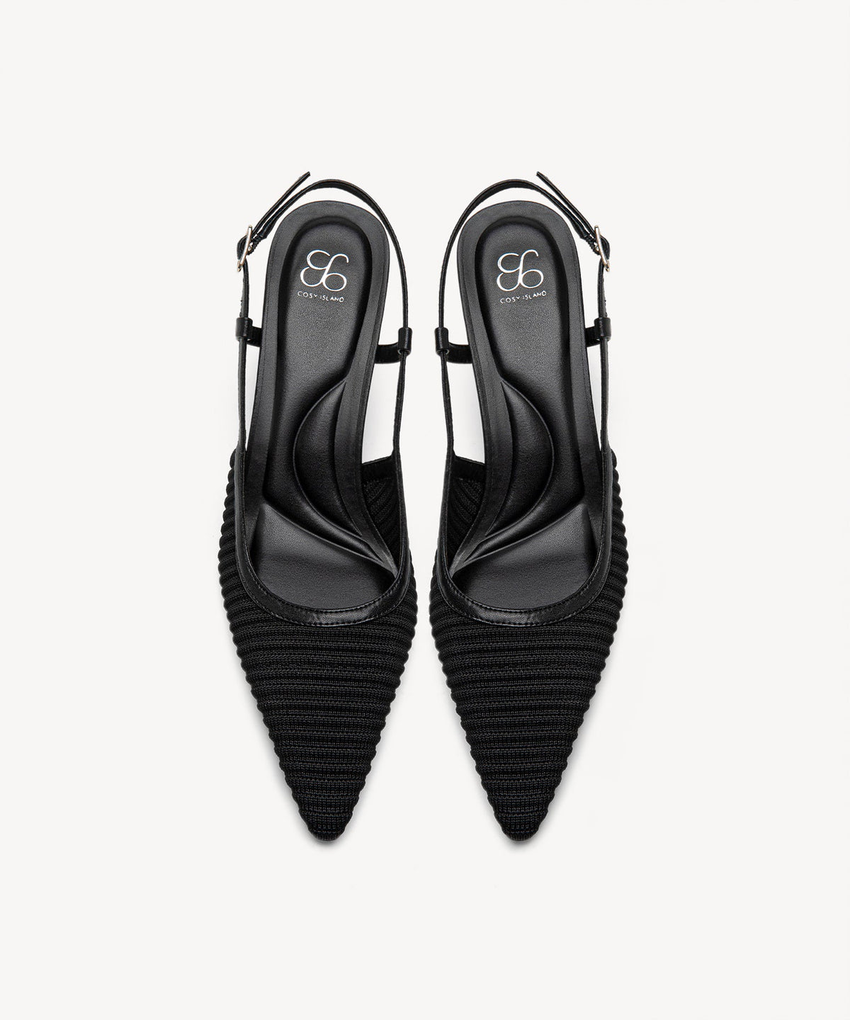 Minimalist Weave Pointed Toe Heeled Slingback