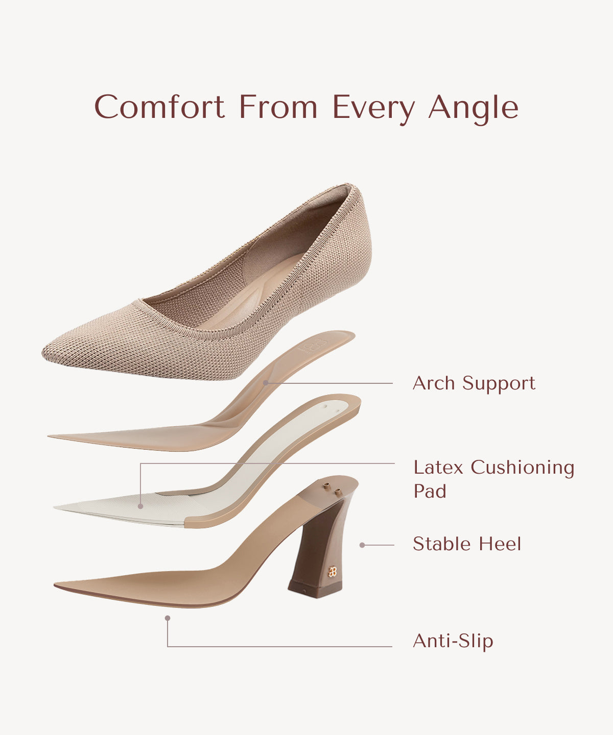 SerenTouch Pointed Toe Heeled Pump