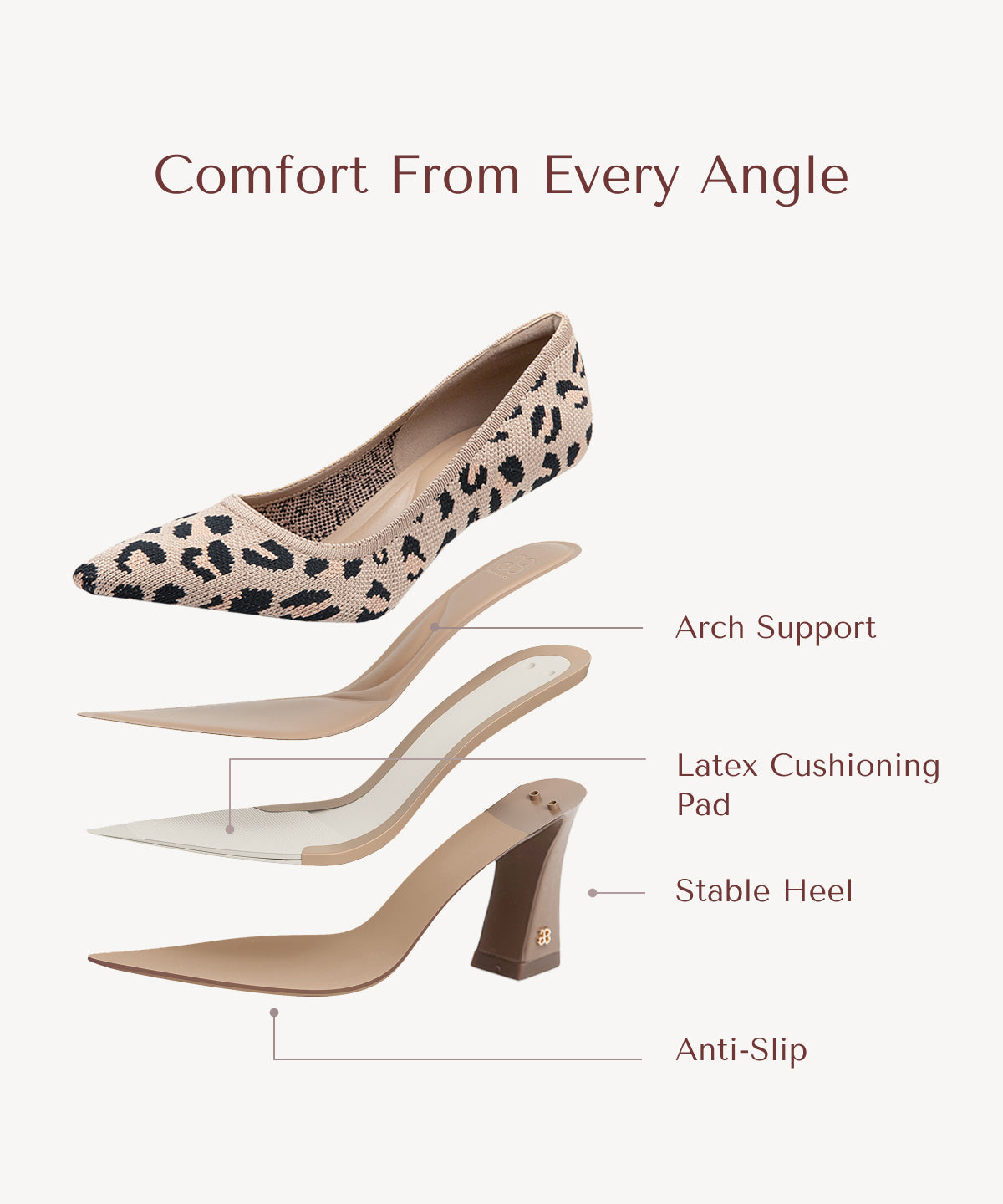 SerenTouch Pointed Toe Heeled Pump