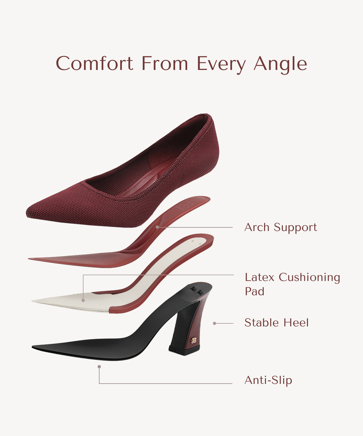 SerenTouch Pointed Toe Heeled Pump
