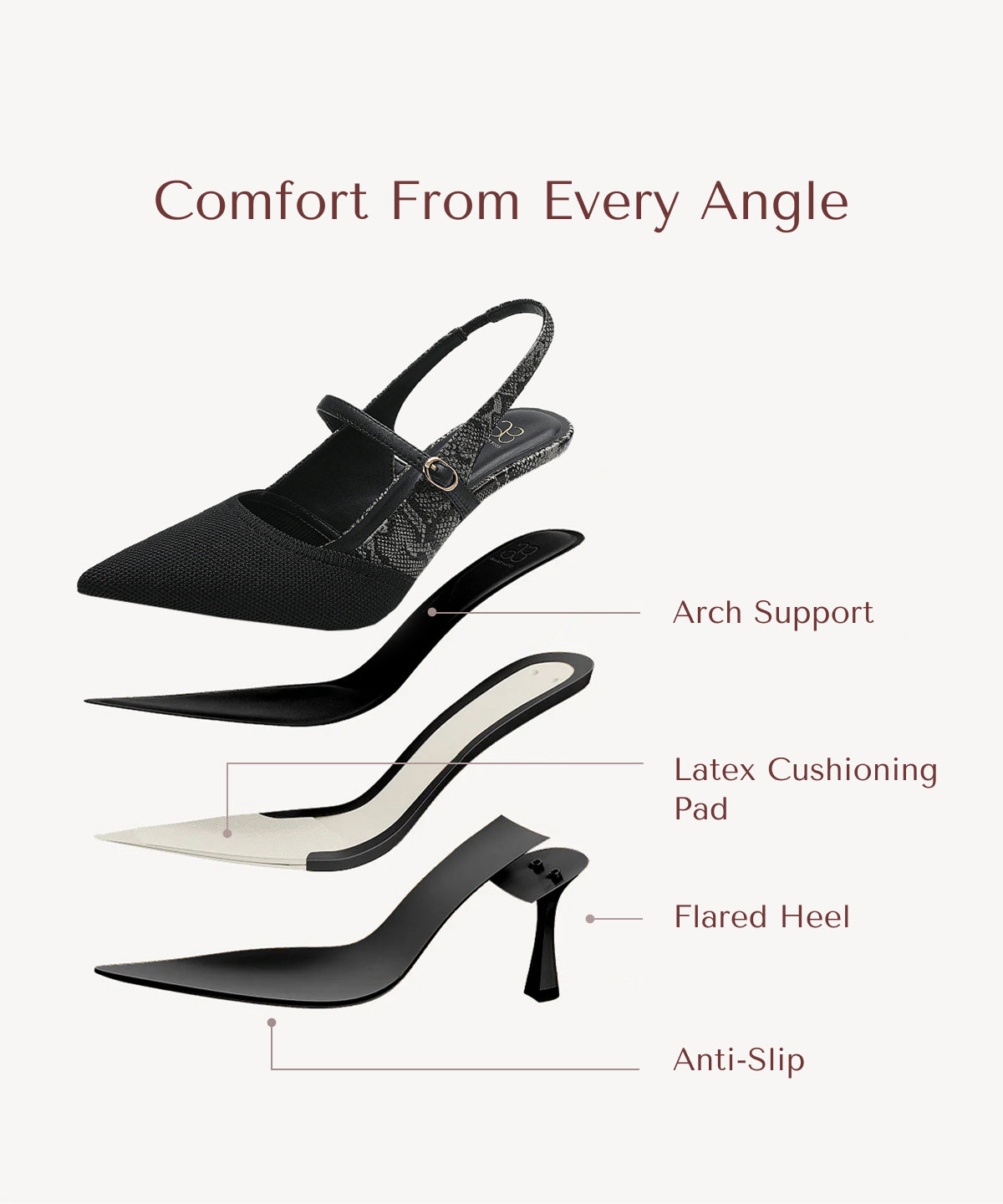 StrikeStep Elegant Stiletto Heeled Slingback