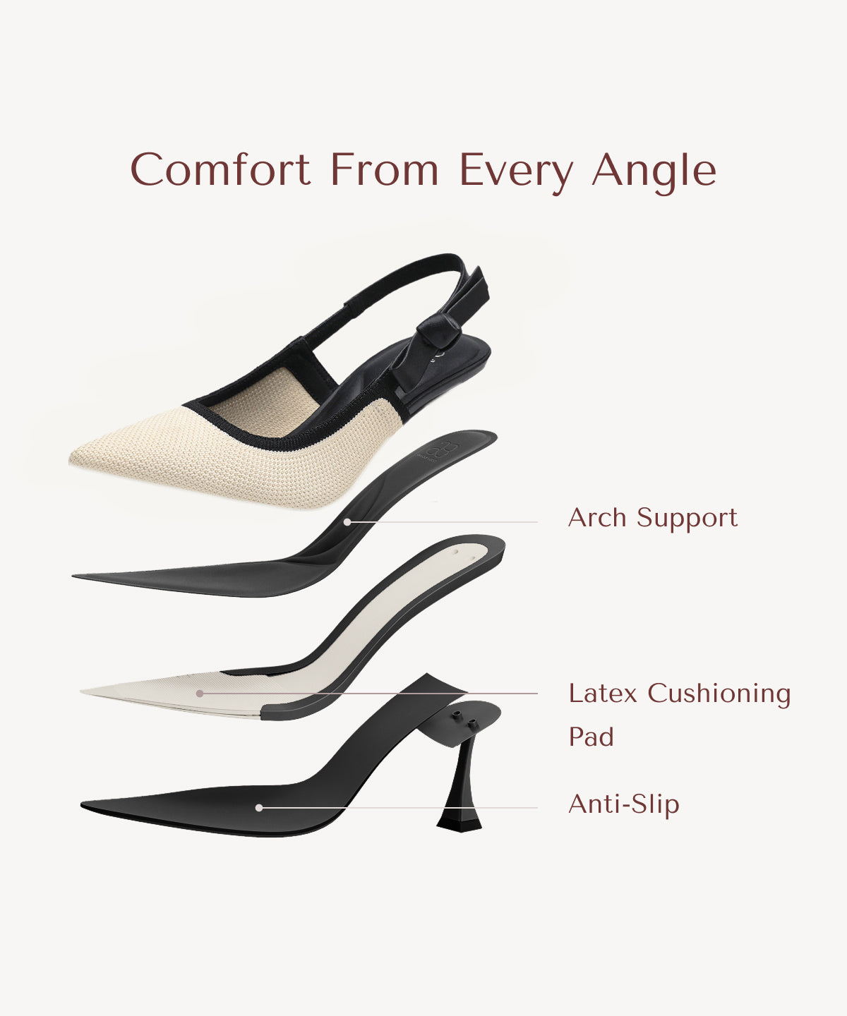 EverLush Bowknot Pointed Toe Heeled Slingback