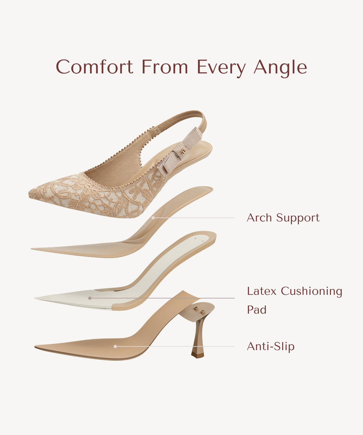 EverLush Bowknot Pointed Toe Heeled Slingback