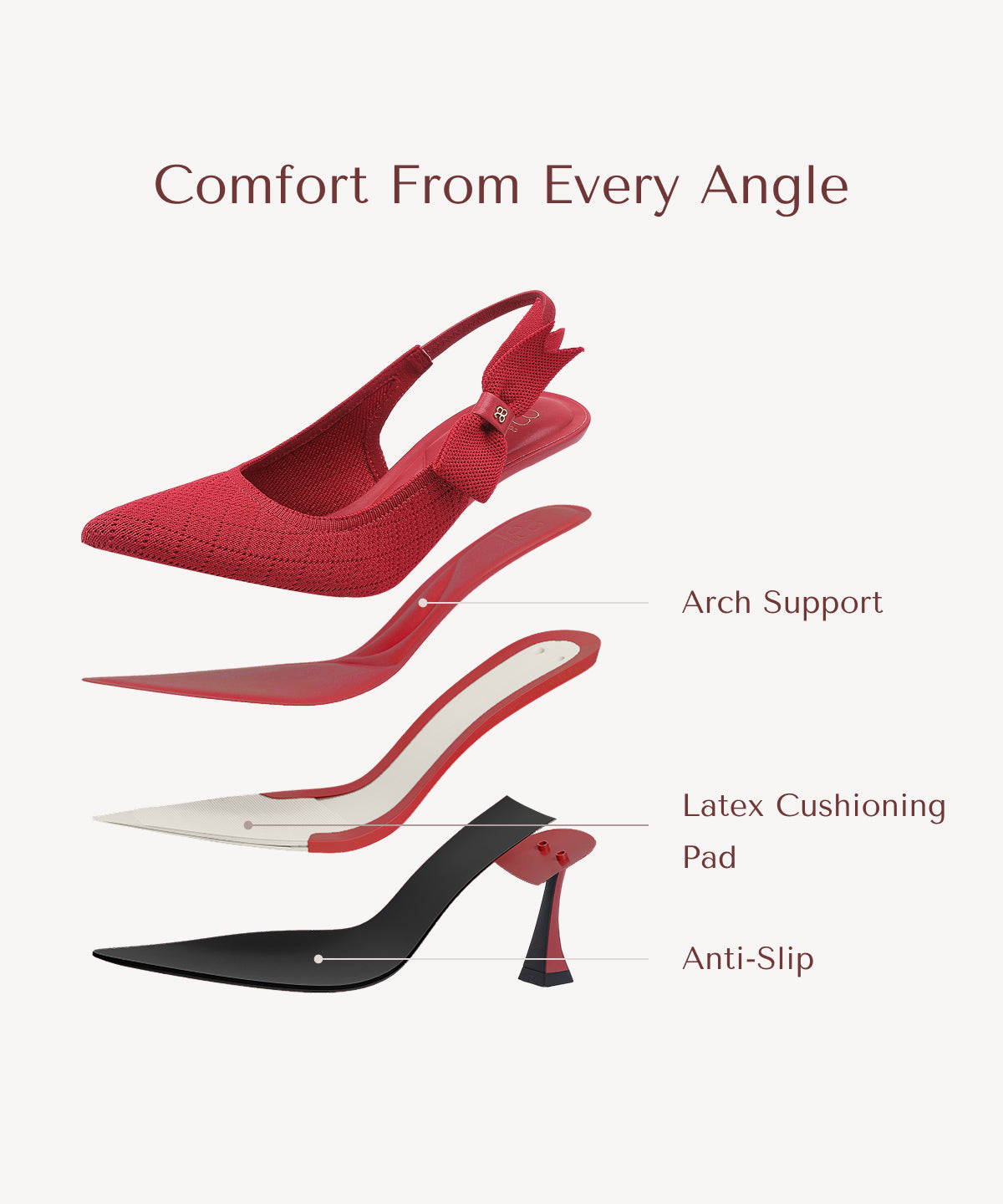 EverLush Bowknot Pointed Toe Heeled Slingback