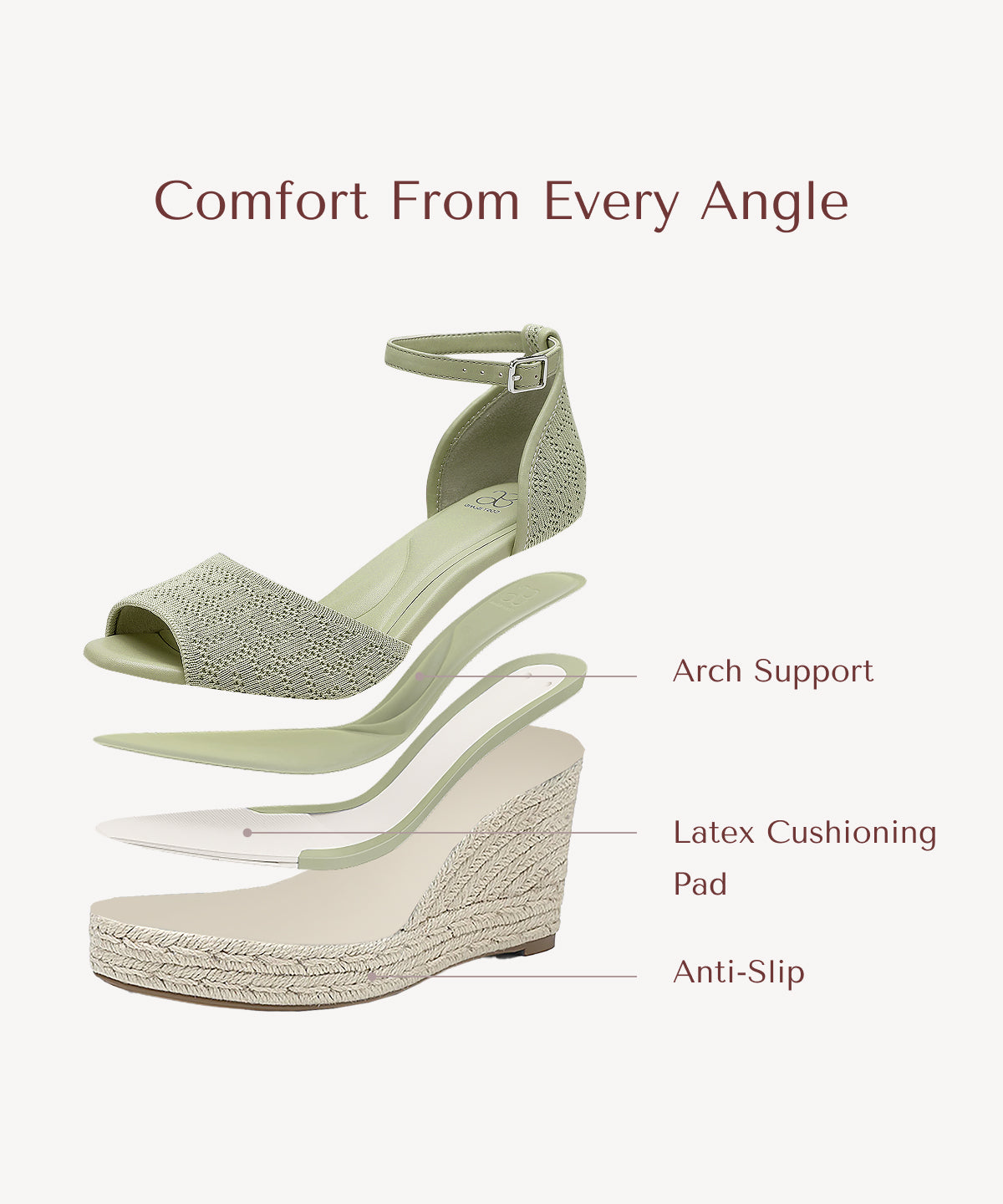 Commute Espadrilles Round Toe Wedge Sandal