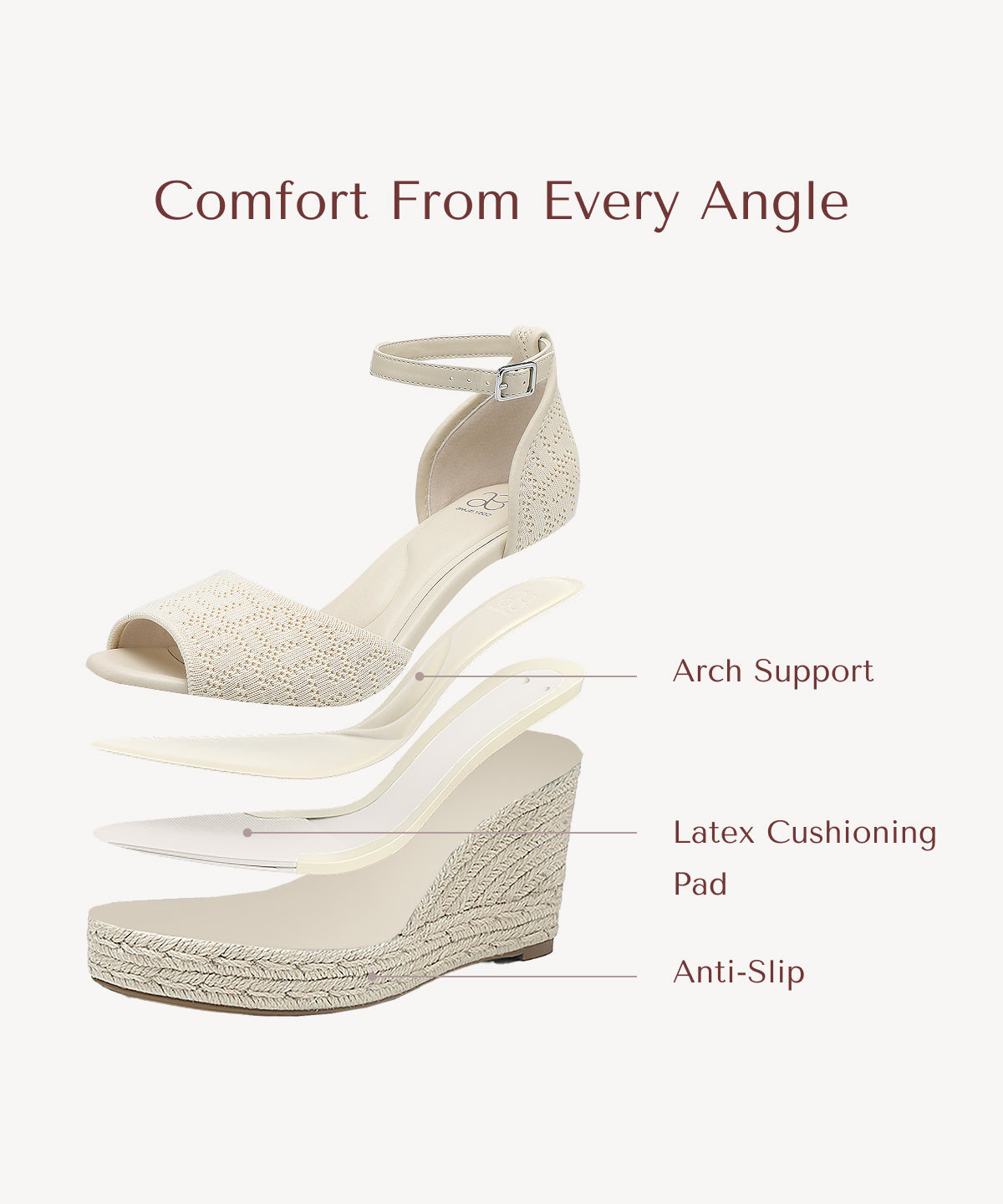 Commute Espadrilles Round Toe Wedge Sandal