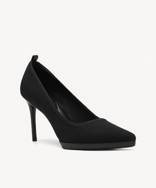 DeltaVista Pointed Toe Heeled Platform Pump