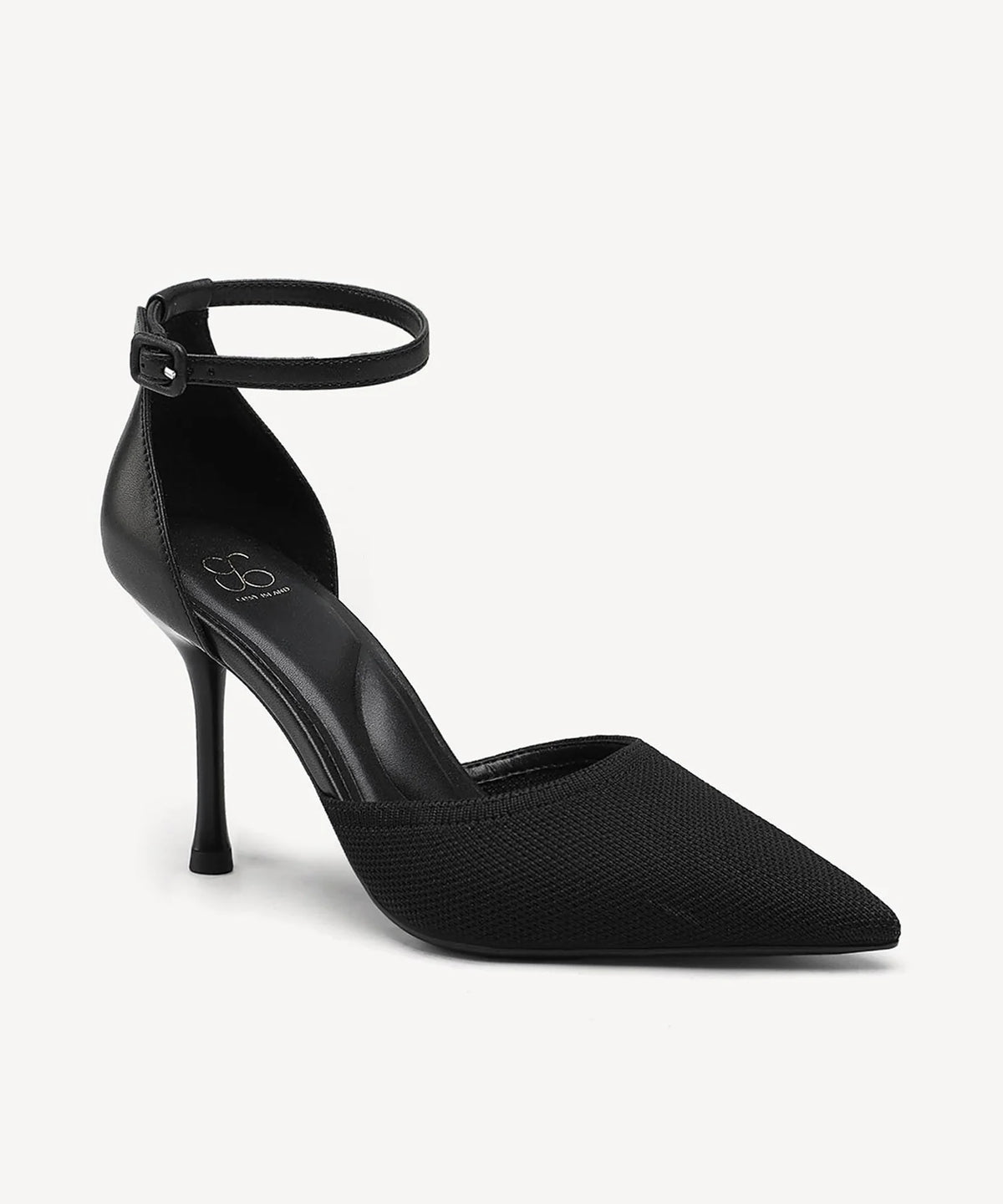 Bicolor Strapped Pointed Toe Stiletto Pump