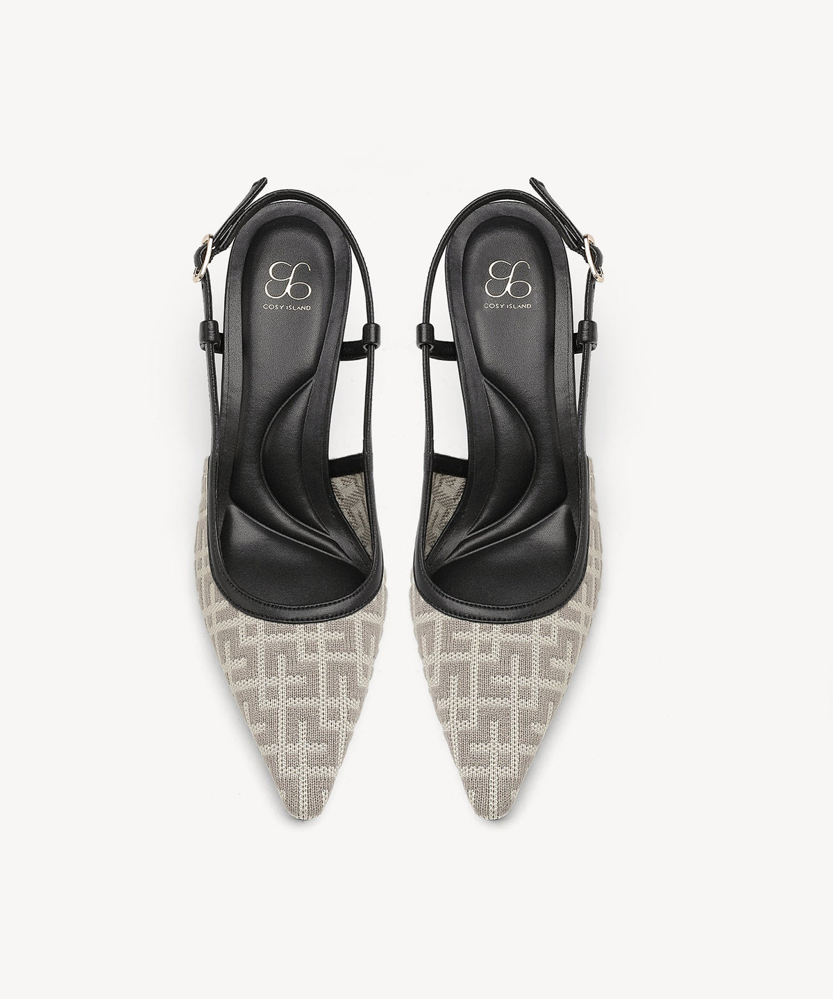 Minimalist Weave Pointed Toe Heeled Slingback