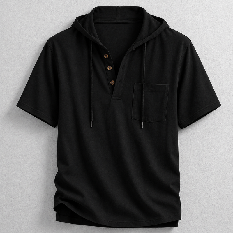 Camisa Henley Hudson con capucha