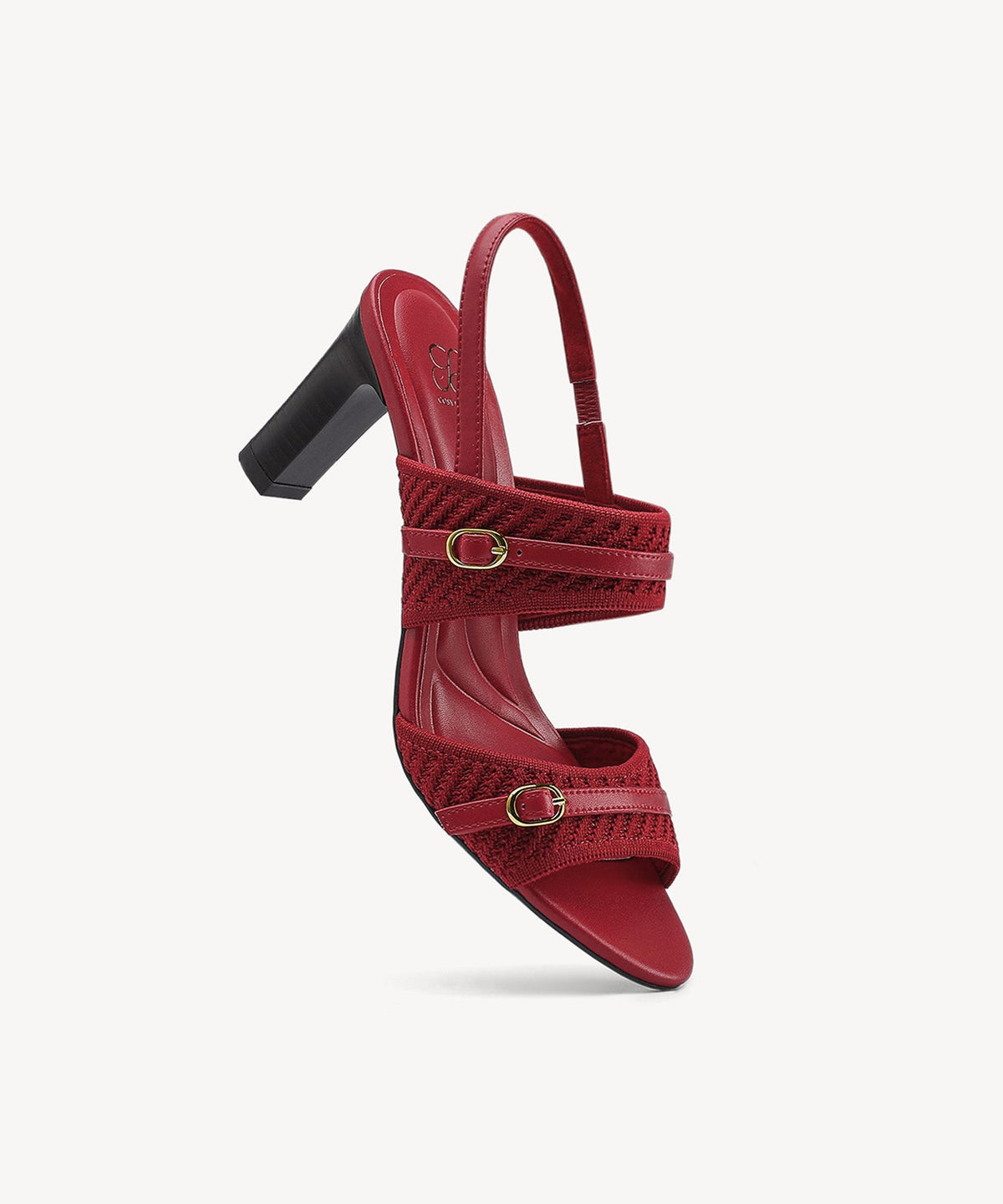 SteadyWeave Block Heeled Double Strap Sandal