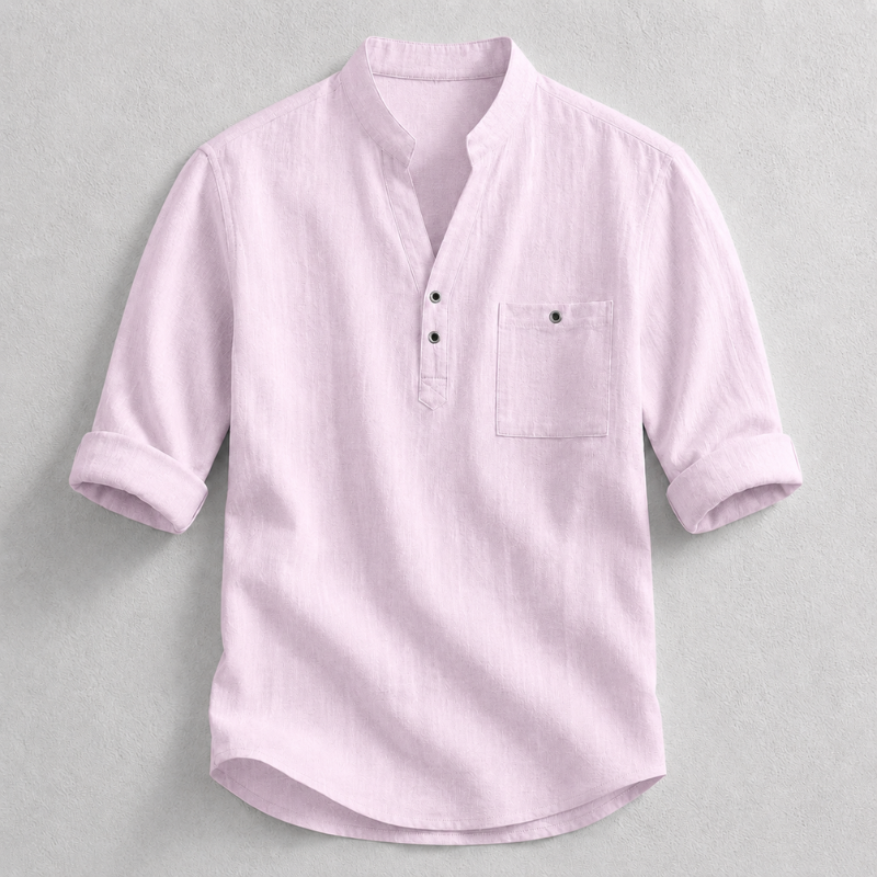 Camisa Henley Marcus de algodón y lino