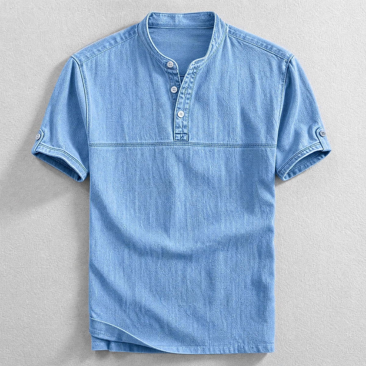 Camisa Henley Porter de algodón lavado