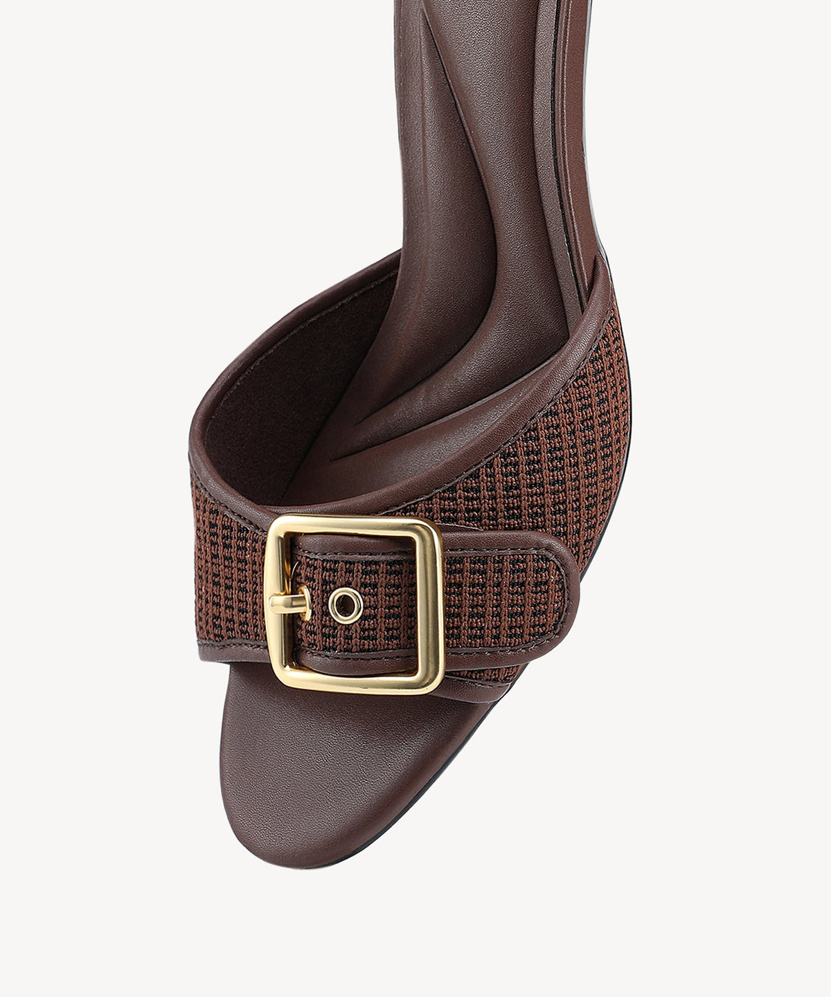 BuckleGrace Woven Kitten Heeled Sandal