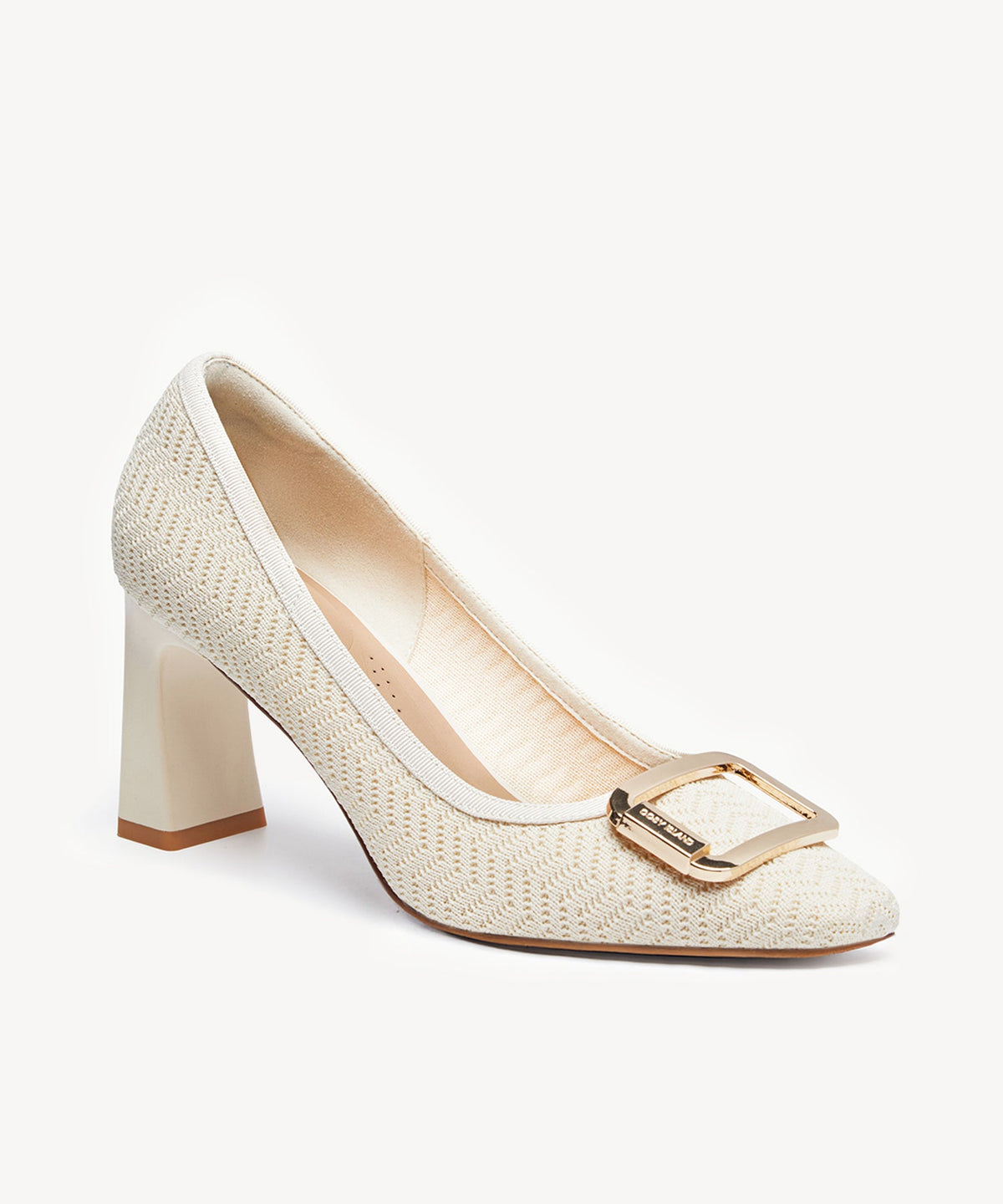 Signature Buckle Square Toe Heeled Pump