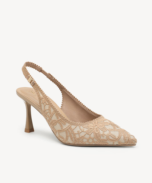 EmbroDance Elegant Stiletto Heeled Slingback