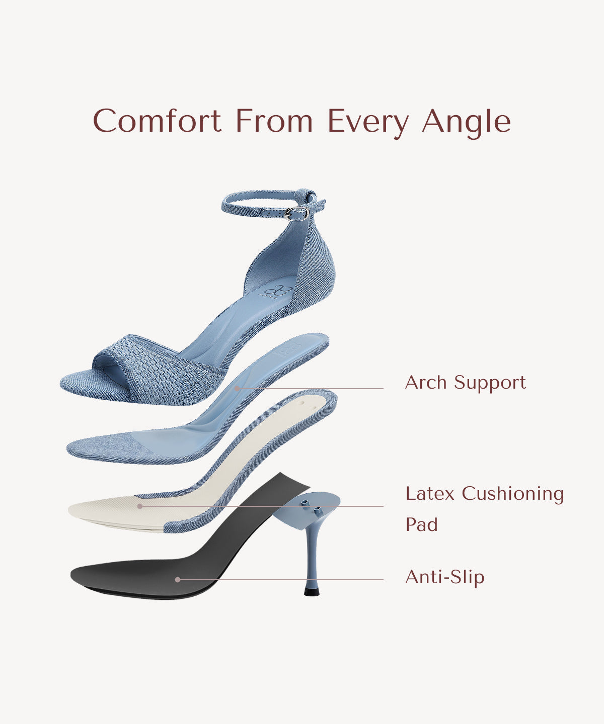 Minimalist Ankle Strap Heeled Sandal