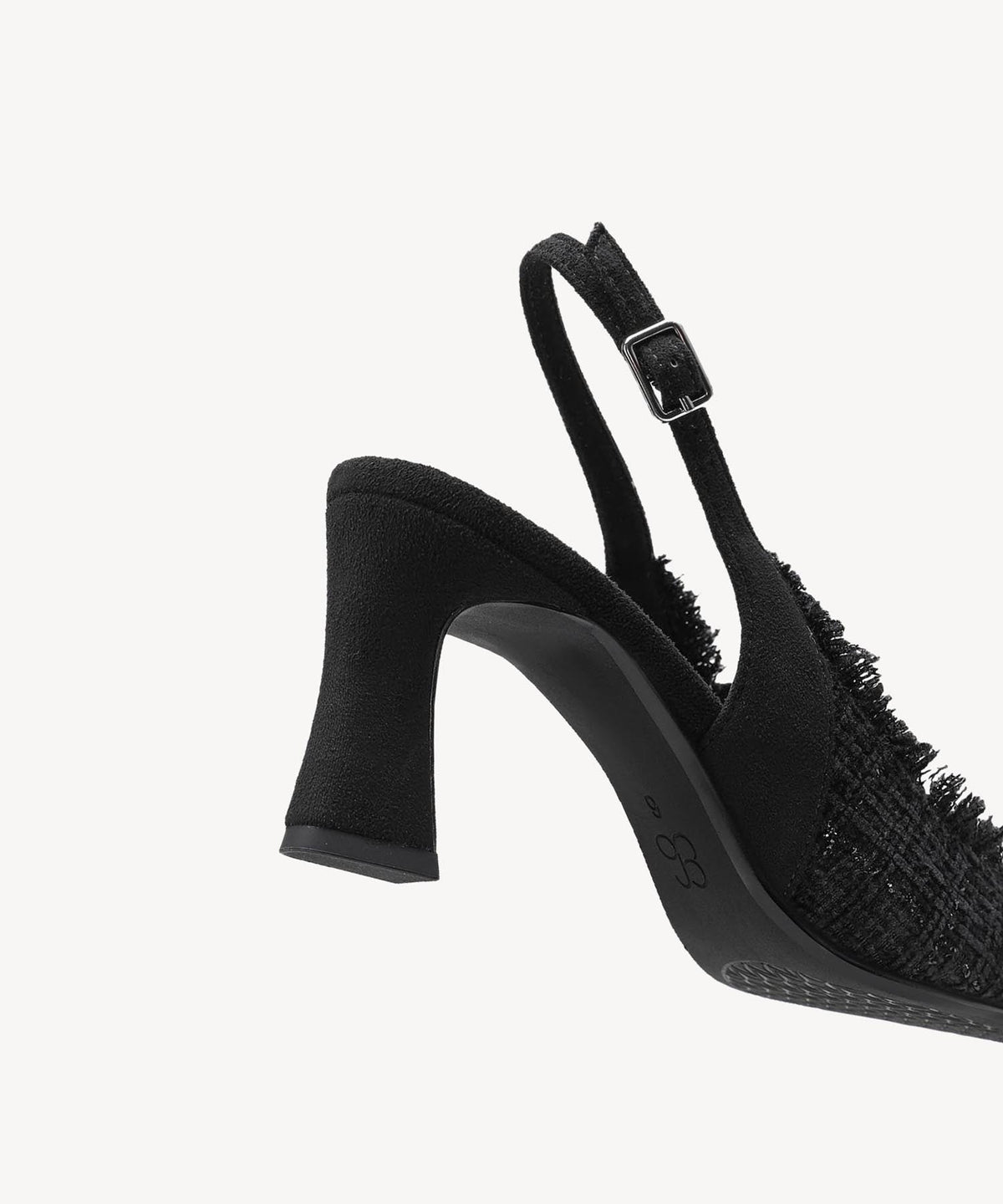 TweedChloe Pointed Toe Block Heeled Slingback
