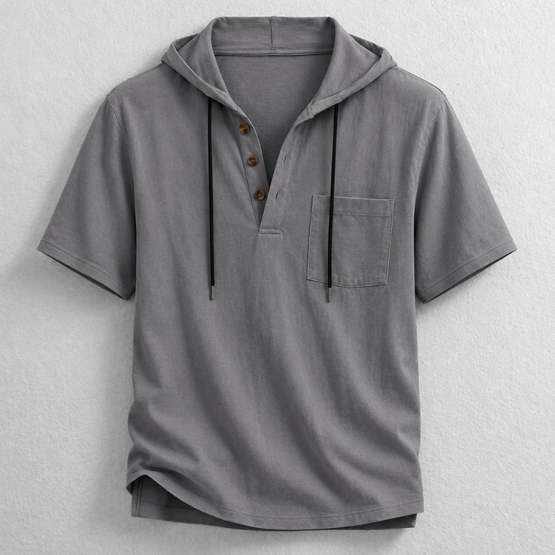 Camisa Henley Hudson con capucha
