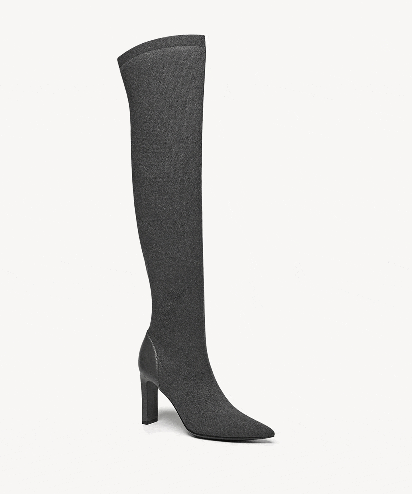 VersaStyle Pointed Toe Block Heel Over-the-Knee Boot