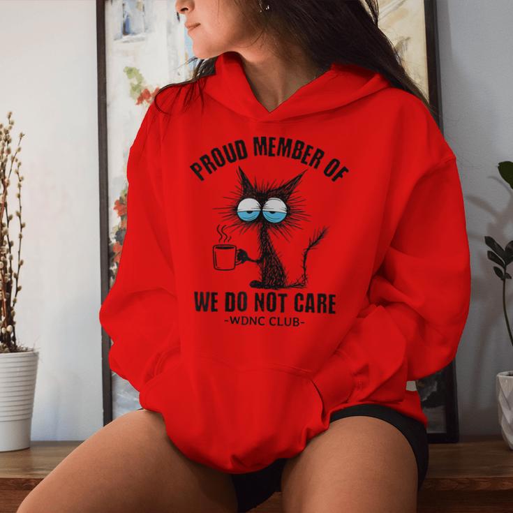 Sarcastic Black Cat Meme We Do Not Care Club Wdnc Cat Women Hoodie
