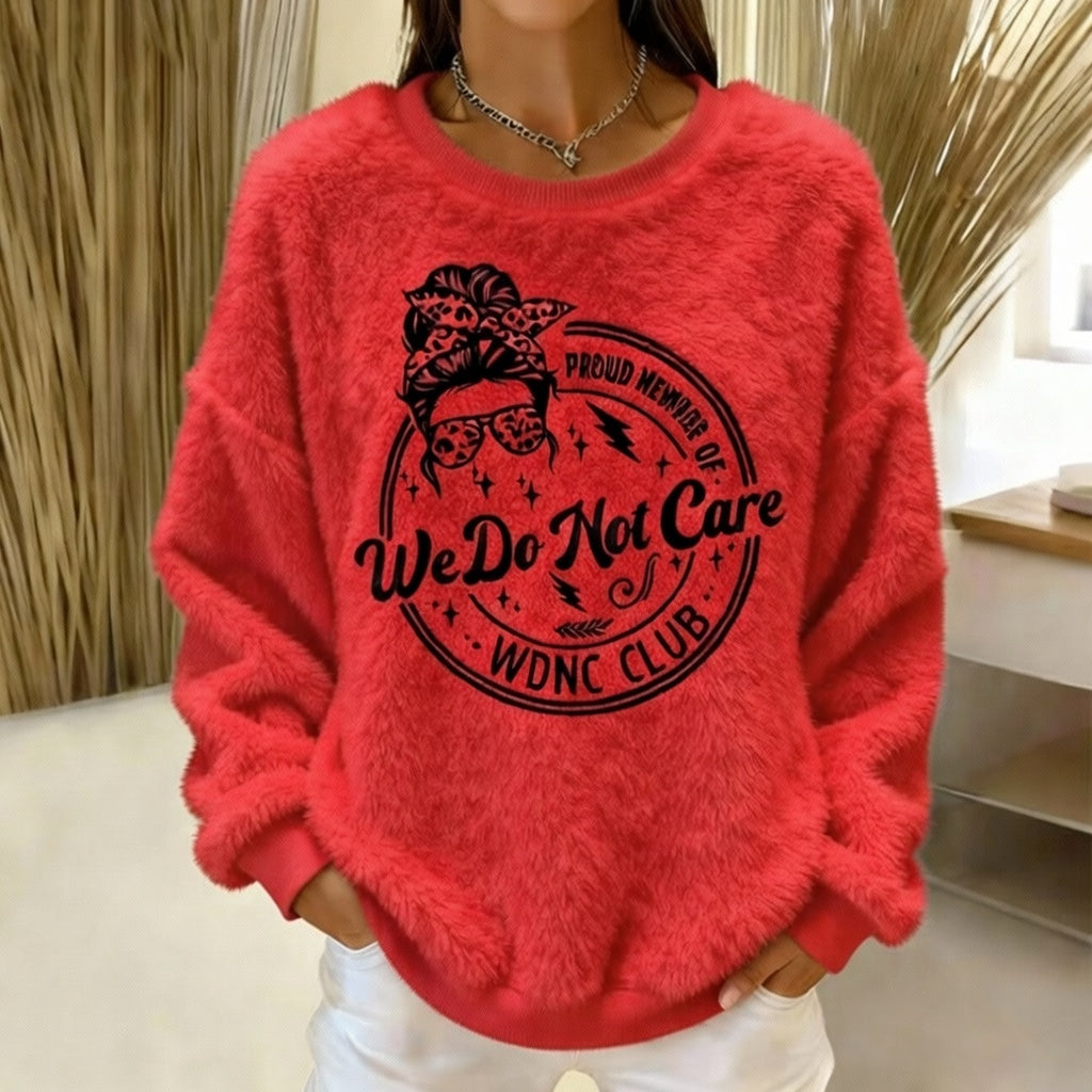 Women's Retro Funny Proud Member Of Club We Do Not Care Menopause Perimenopause Print flannel