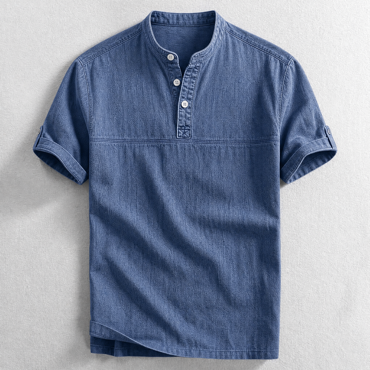 Camisa Henley Porter de algodón lavado
