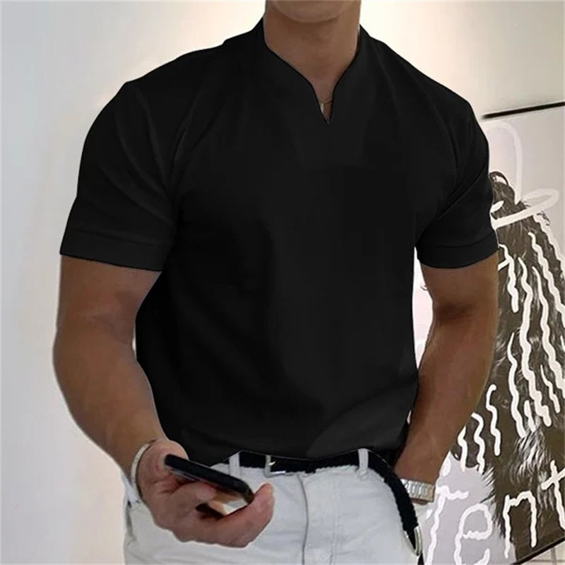 Camiseta de hombre de manga corta y cuello en V