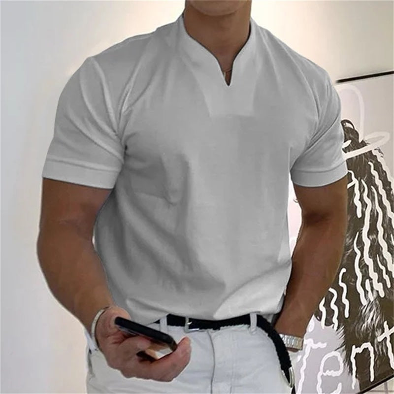 Camiseta de hombre de manga corta y cuello en V