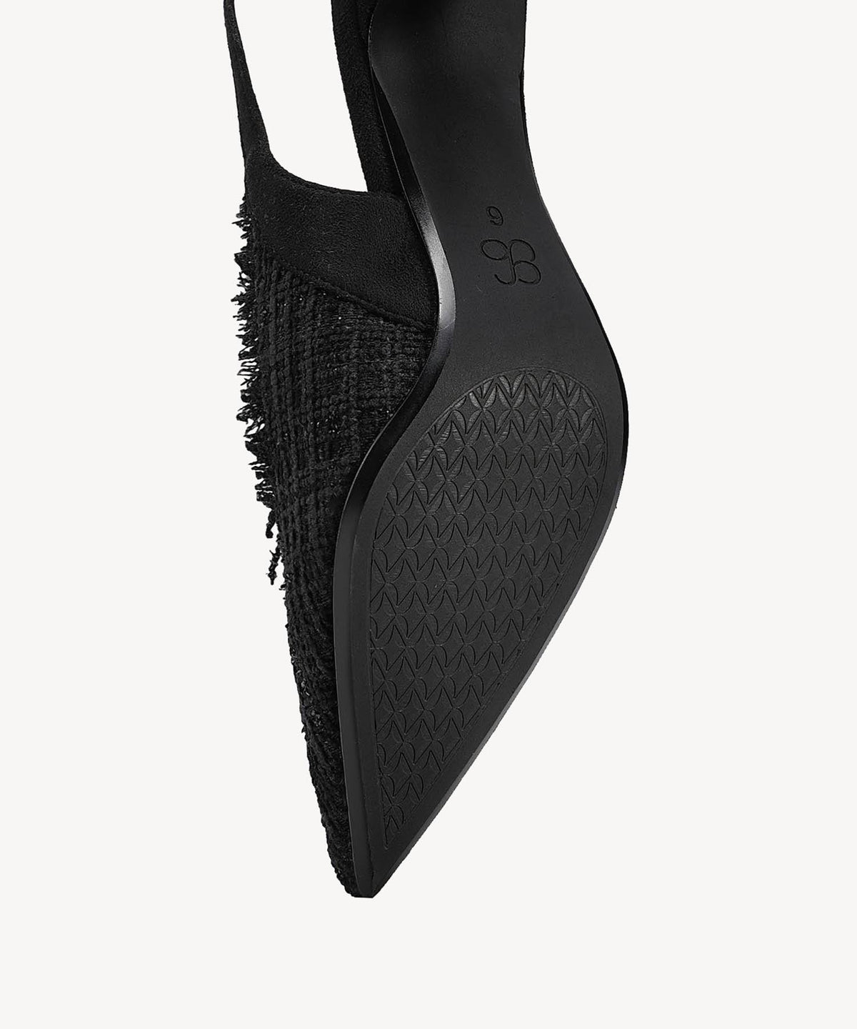 TweedChloe Pointed Toe Block Heeled Slingback