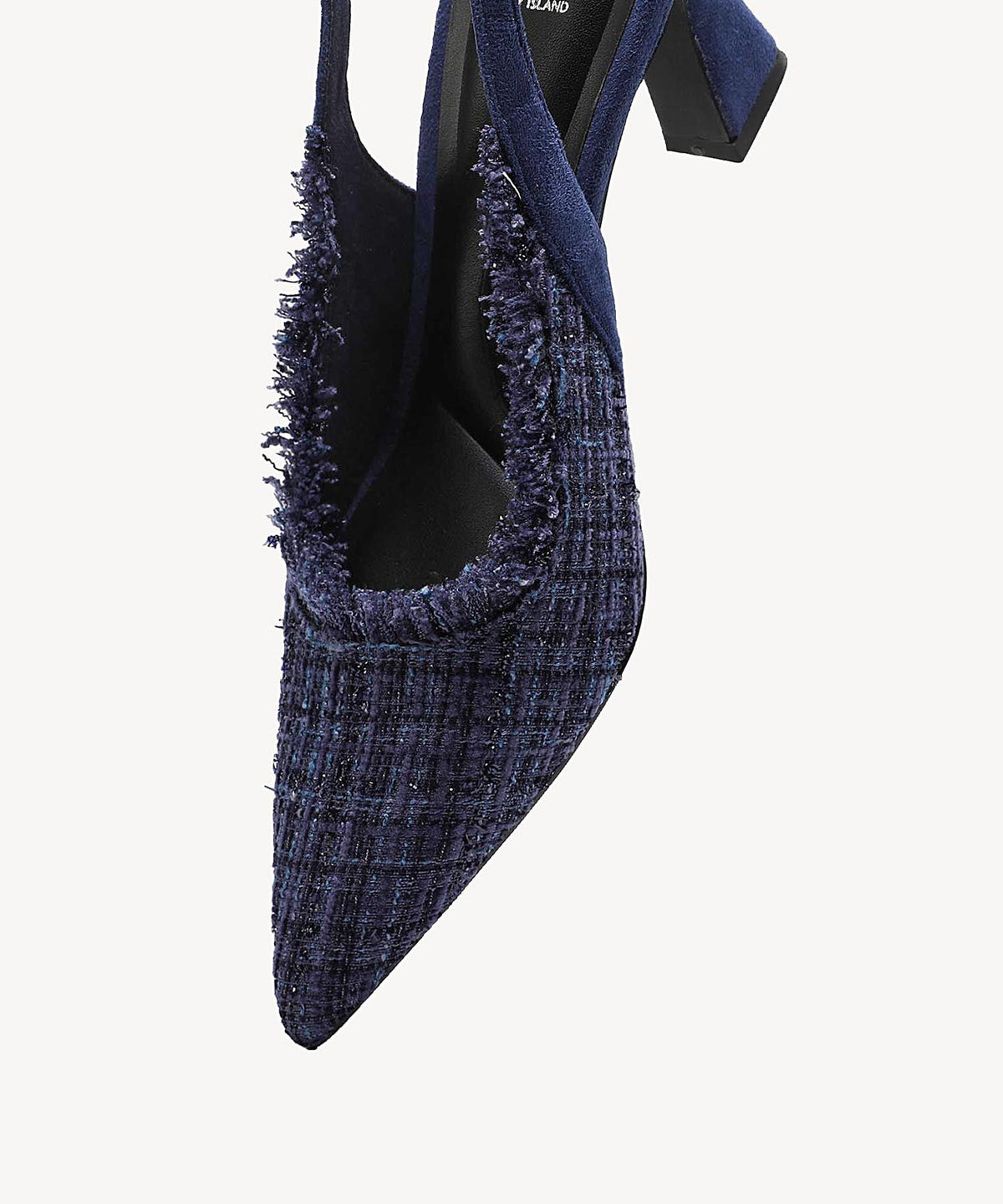 TweedChloe Pointed Toe Block Heeled Slingback