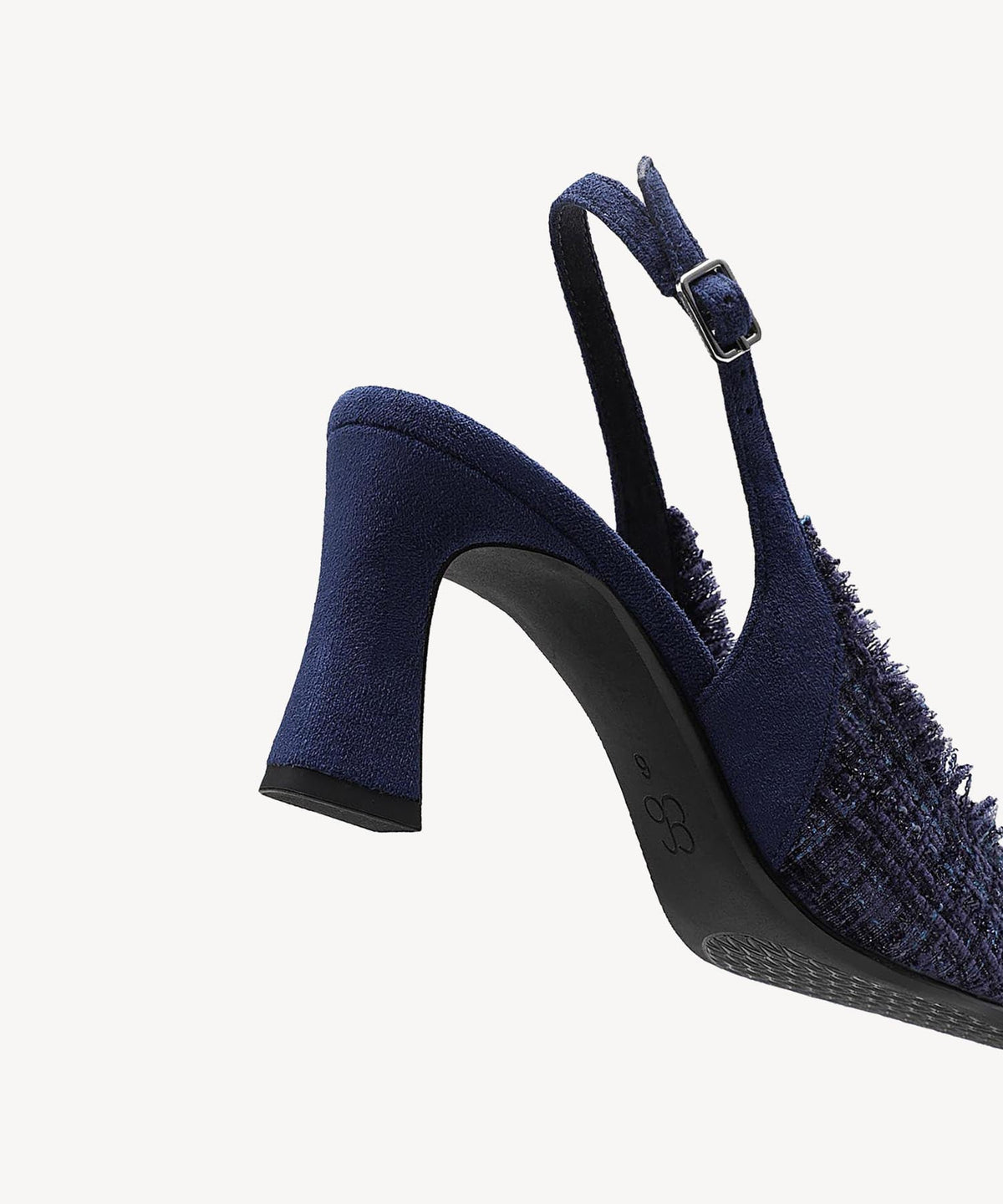 TweedChloe Pointed Toe Block Heeled Slingback
