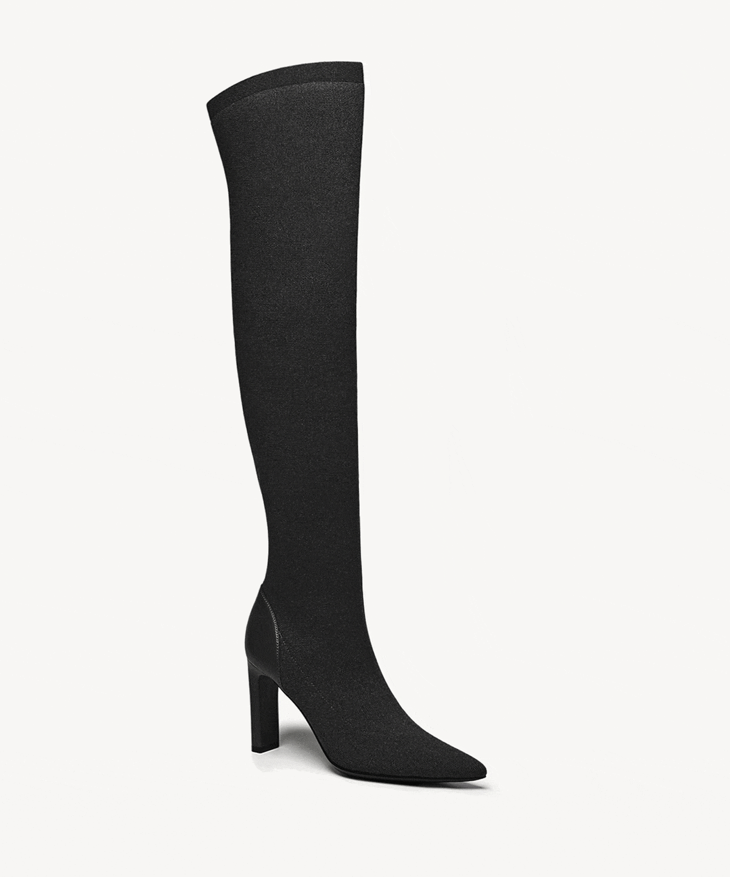VersaStyle Pointed Toe Block Heel Over-the-Knee Boot
