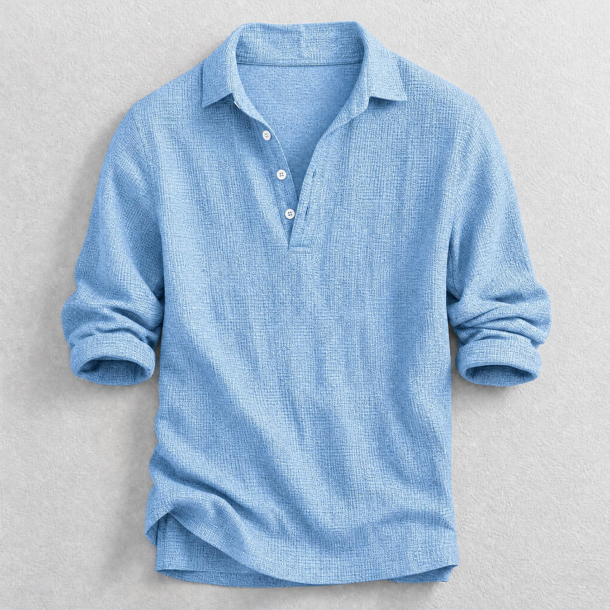 Camisa Henley Calvin de algodón y lino