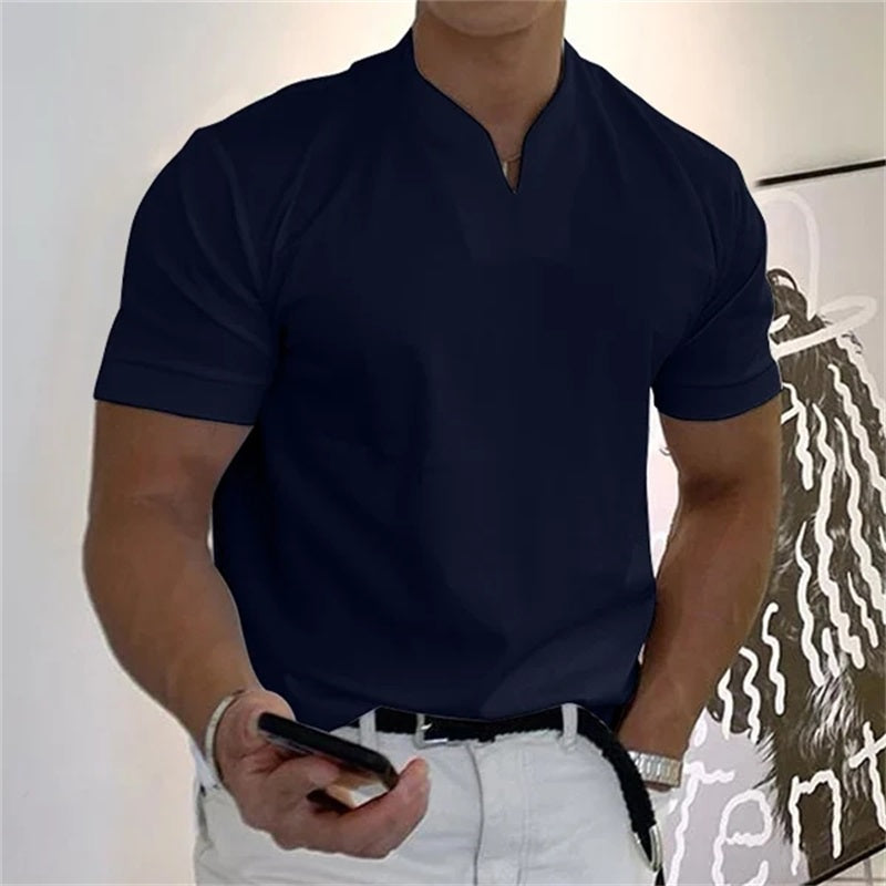 Camiseta de hombre de manga corta y cuello en V