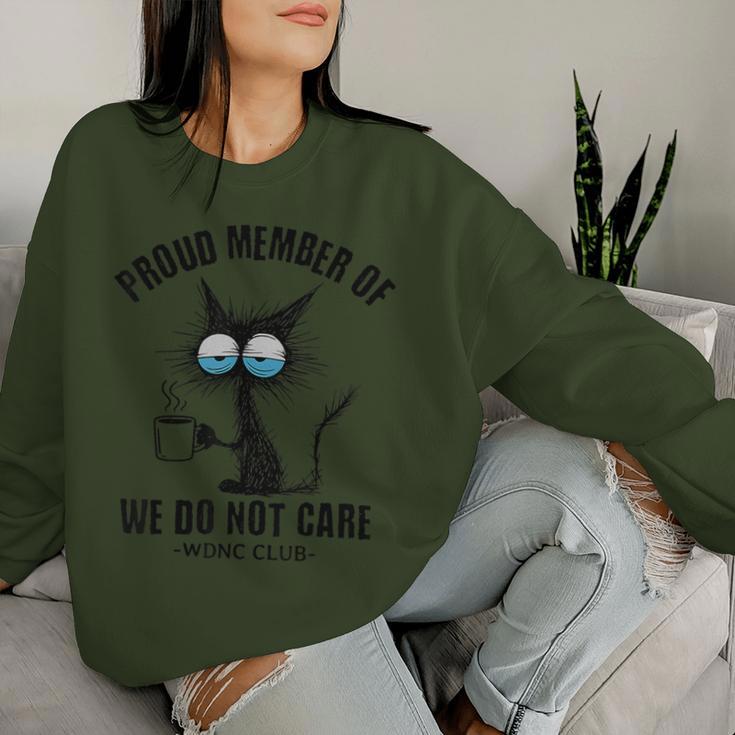 Sarcastic Black Cat Meme We Do Not Care Club Wdnc Cat Women Sweatshirt