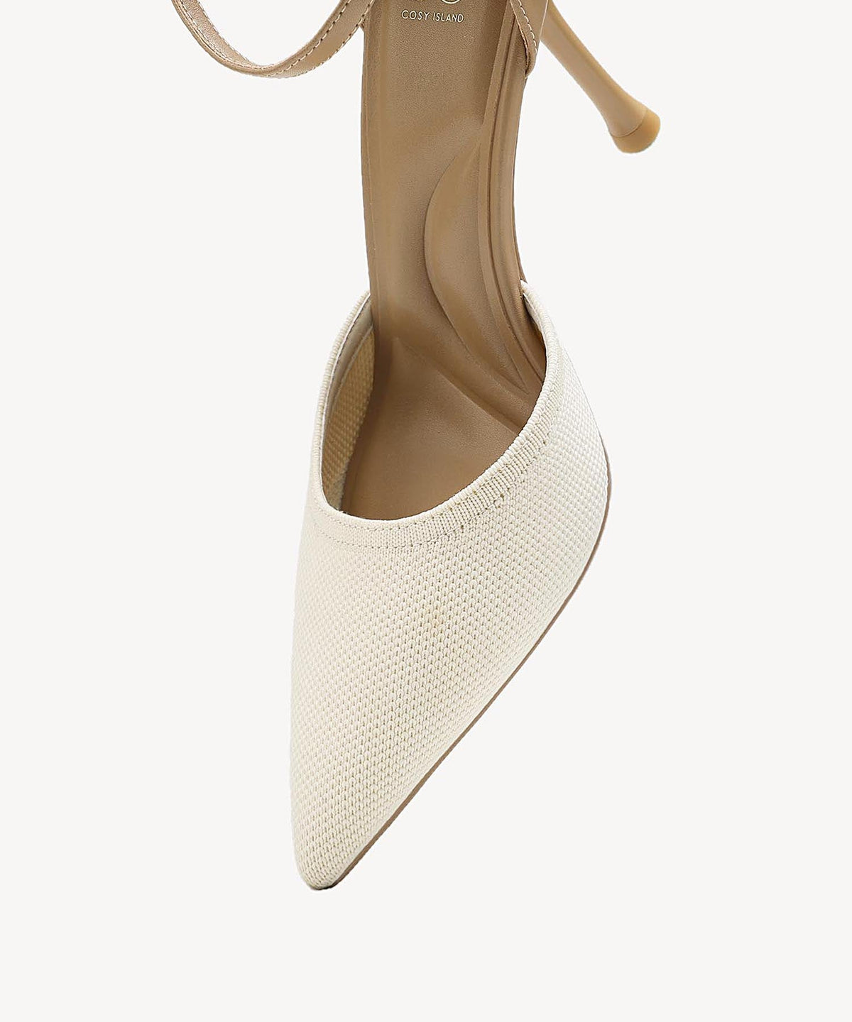 Bicolor Strapped Pointed Toe Stiletto Pump