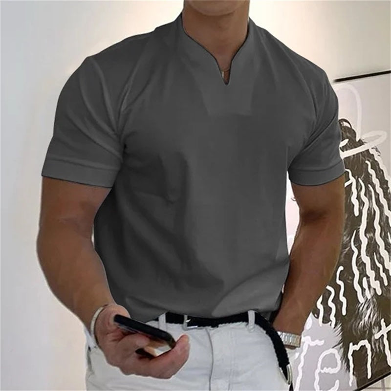 Camiseta de hombre de manga corta y cuello en V