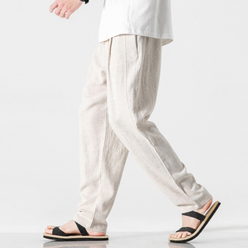 Pantalones de lino de corte holgado Nikolai