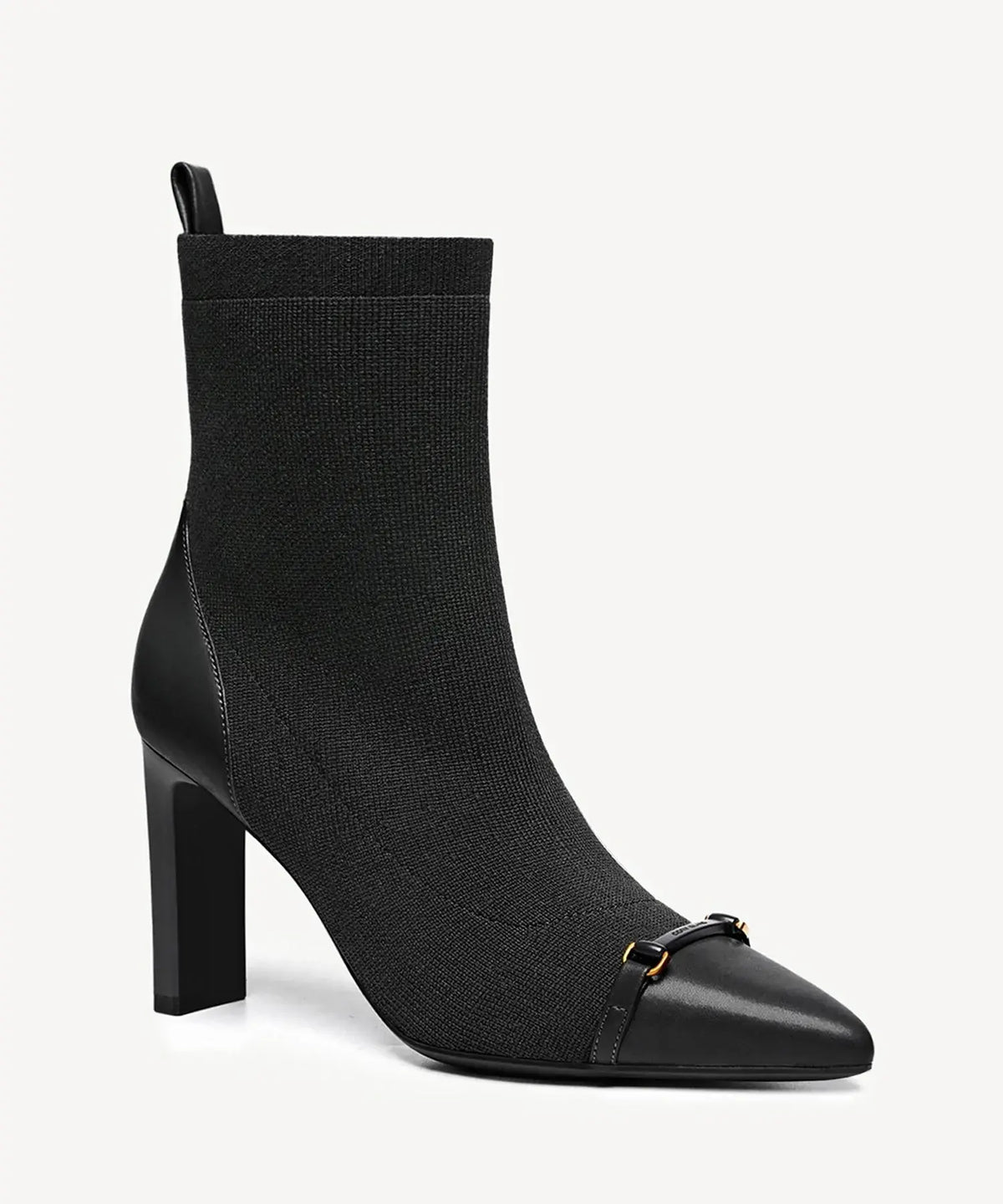 LuxeBit Pointed Toe Heeled Ankle Boot