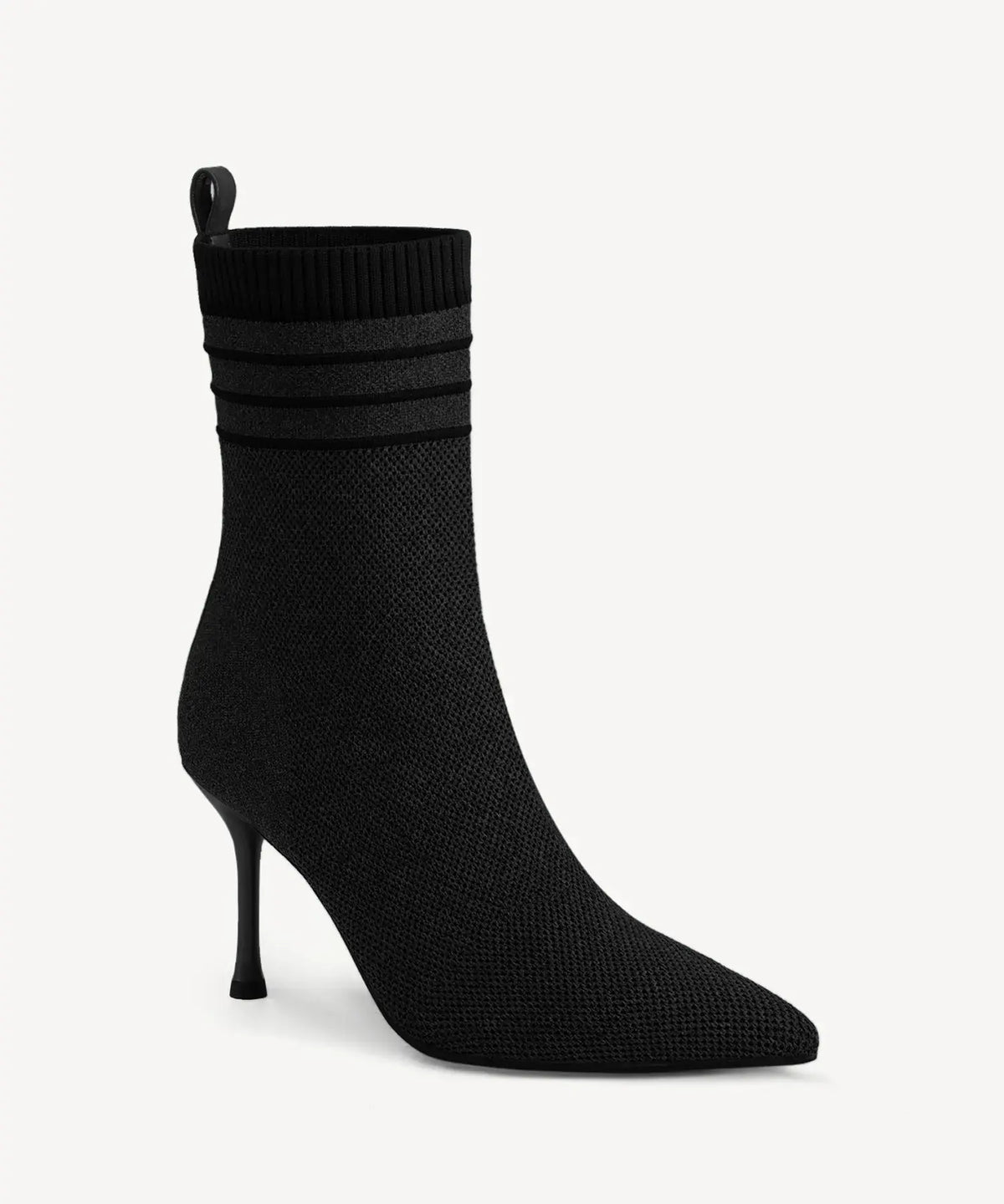 KnitBand Pointed Toe Heeled Ankle Boot